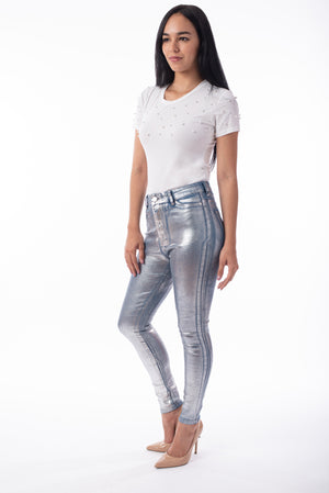 Metallic Wash Jeans | H-1021